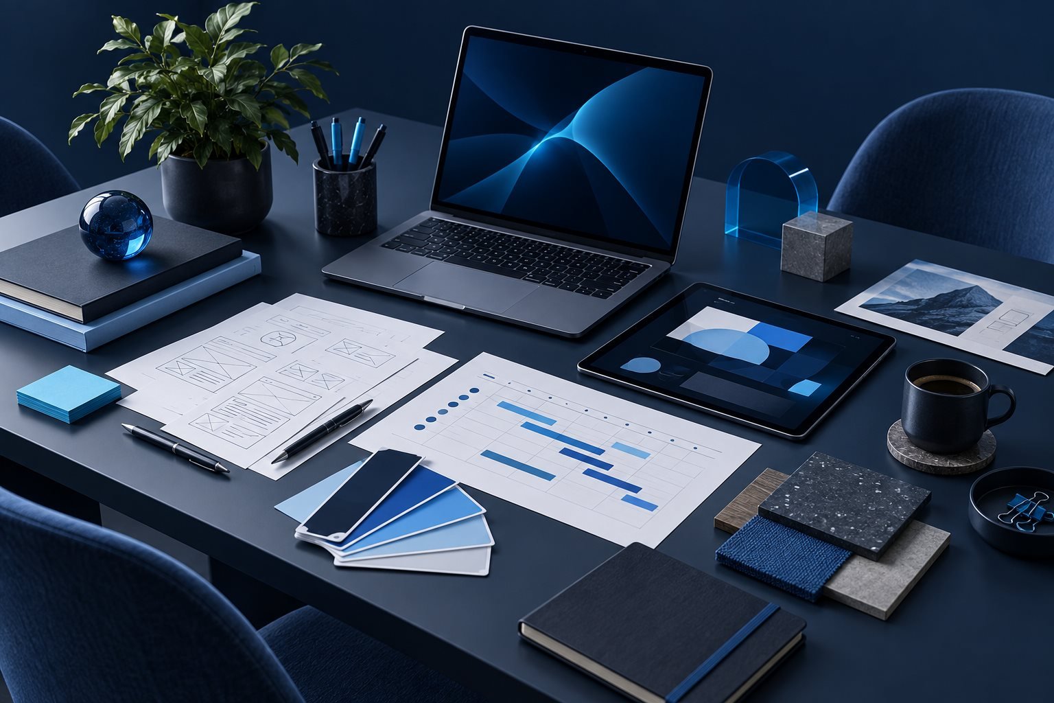 التخطيط والتصميم والتعاون الفني في المشاريع الرقمية