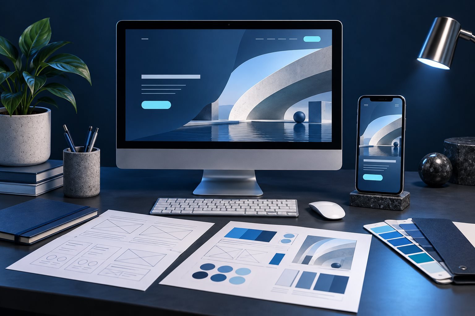 Brand-aligned web design on desktop and mobile