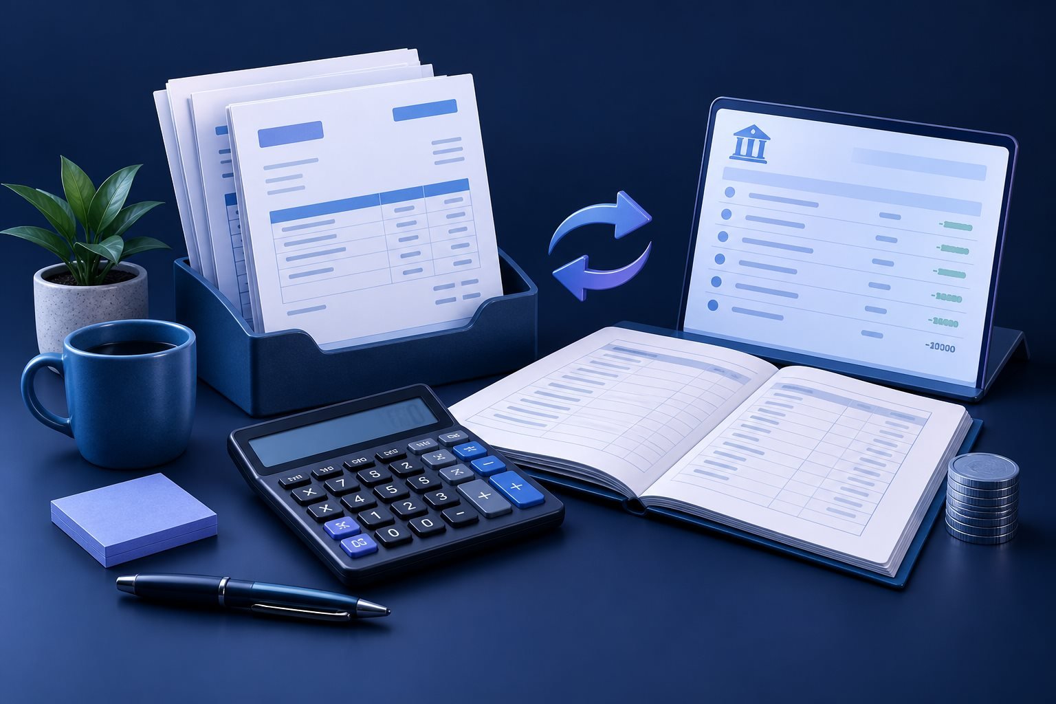 Reconciling accounting documents and financial transactions