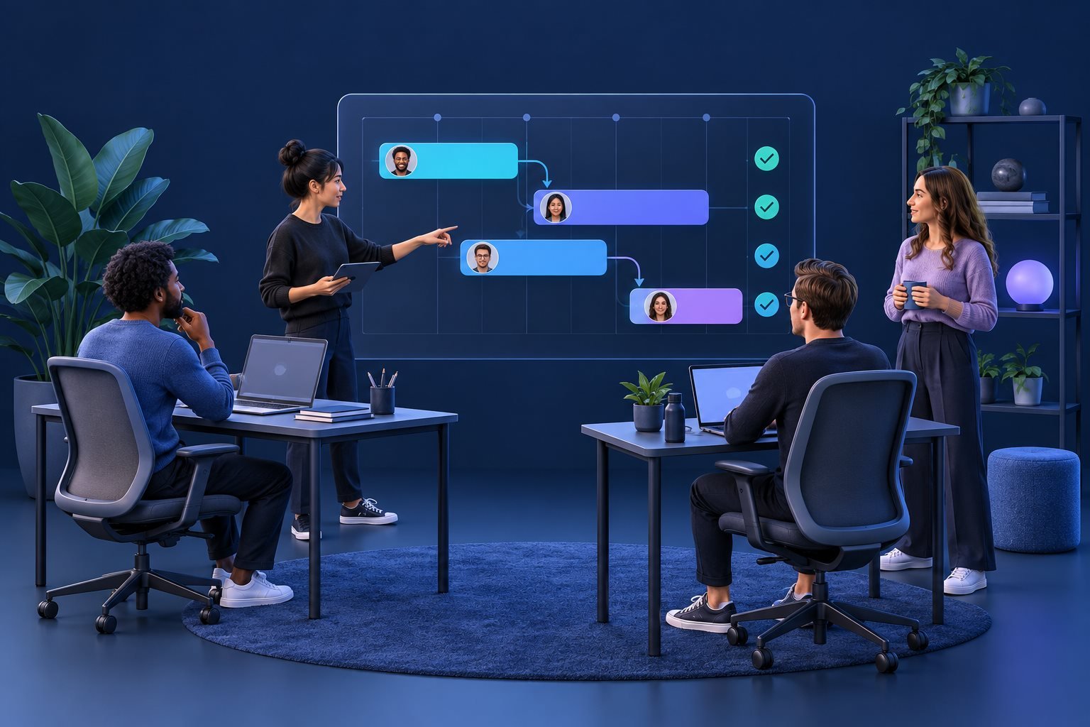 Work allocation and dependencies between team members